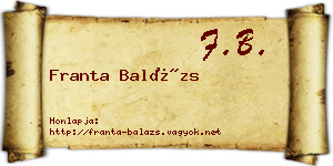 Franta Balázs névjegykártya