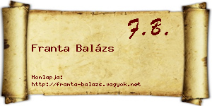 Franta Balázs névjegykártya