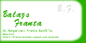 balazs franta business card